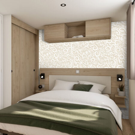 livraison gratuite stikers tapisserie à encoller motif fleurs végétal cachemir personnalisé meilleur prix mobil-home chambre