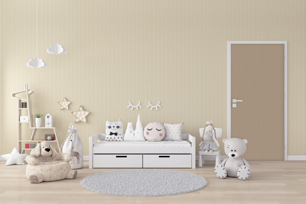 papier peint intérieur texture laine cocooning porte chambre enfant