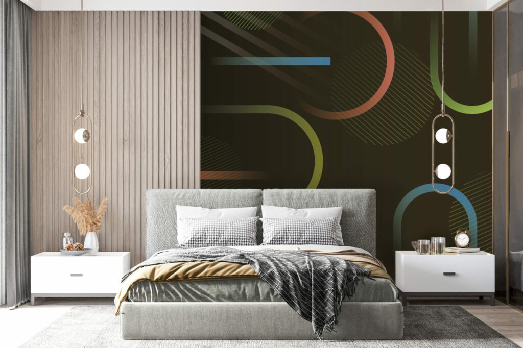 stickers murals géométrique tendance personnalisé bon marché chambre parentale