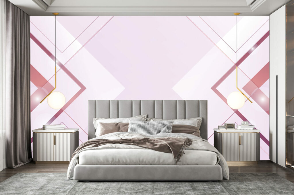 collection papier peint panoramique abstrait personnalisé chambre adulte - rose