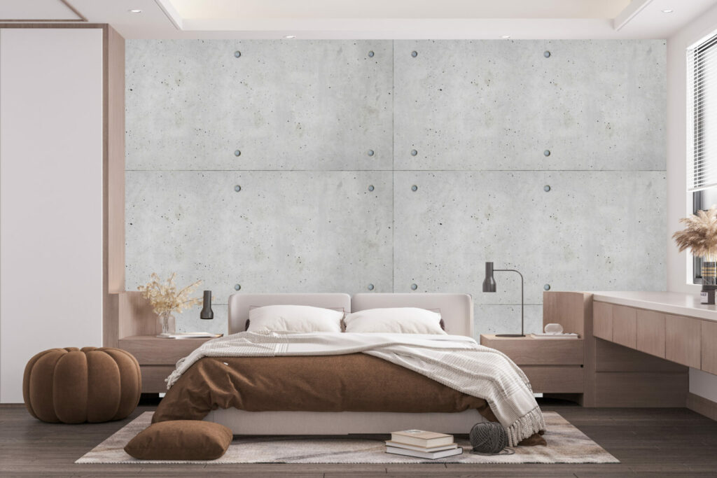 acheter papier peint collection repositionnable moderne imitation plaque béton personnalisable meilleur prix maison chambre parentale