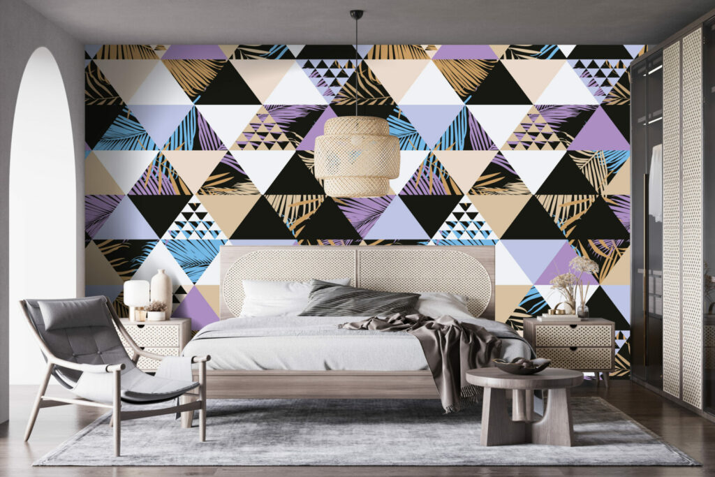 Déco mural tropical pas cher chambre adulte - bleu