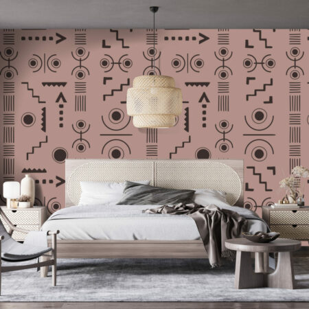 décoration murale motif ethnique moins chez wellpaper chambre adulte - rose marron