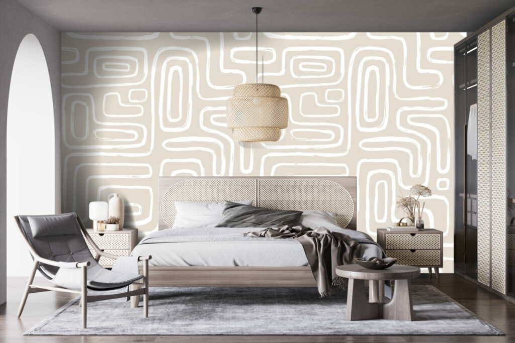 papier peint à encoller lignes abstraites moderne haut de gamme suite parentale