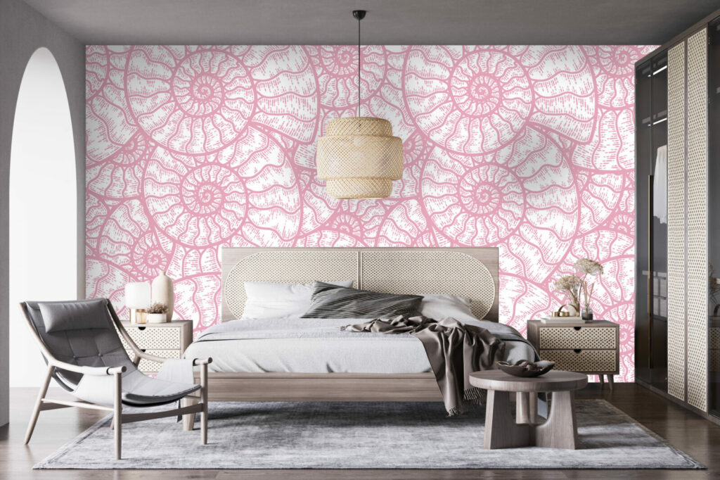 vinyle mural pas cher audacieux escargot chambre adulte - rose