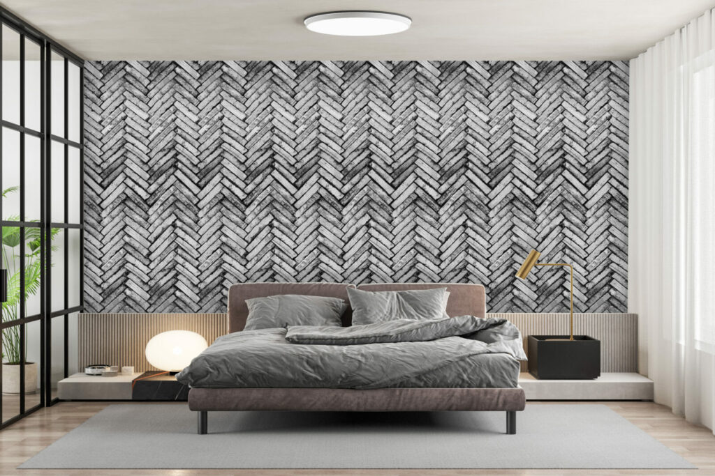 Papier peint texture parement style réaliste pierre naturelle pas cher chambre parentale