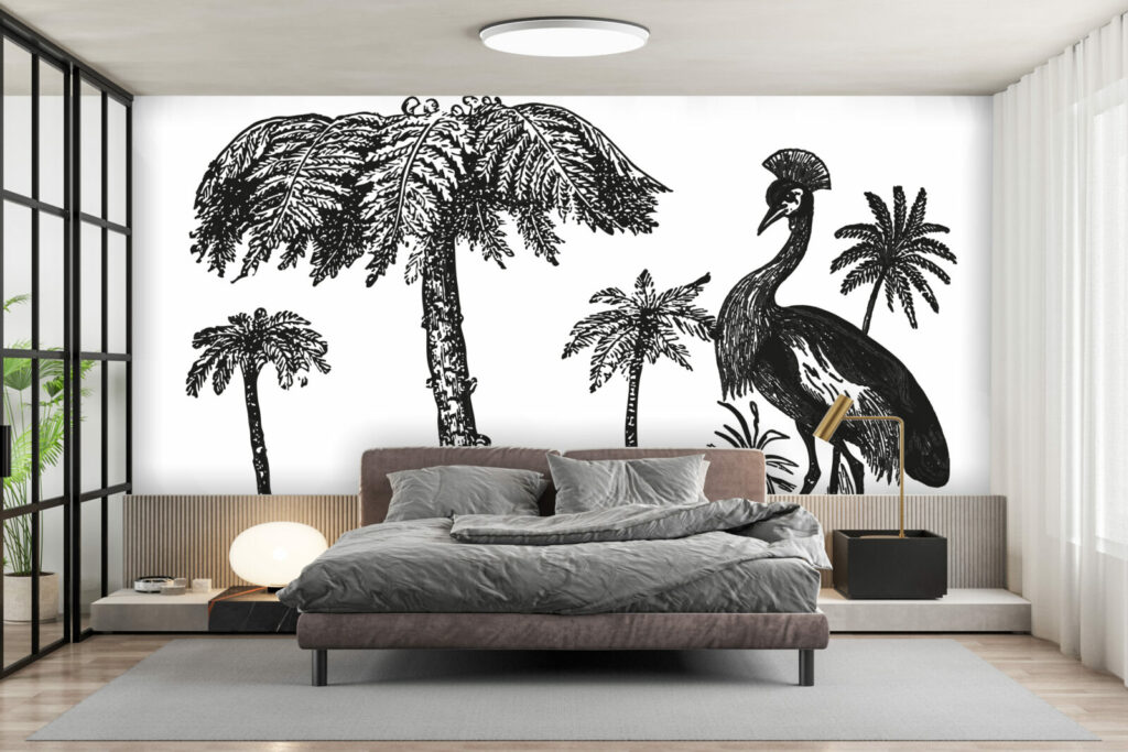tapisserie panoramique paysage tropical jungle moderne haut de gamme suite parentale
