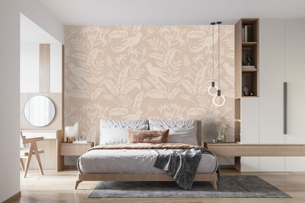 collection fresque à encoller jungle oiseau perroquet tropical sur mesure pas cher suite parentale