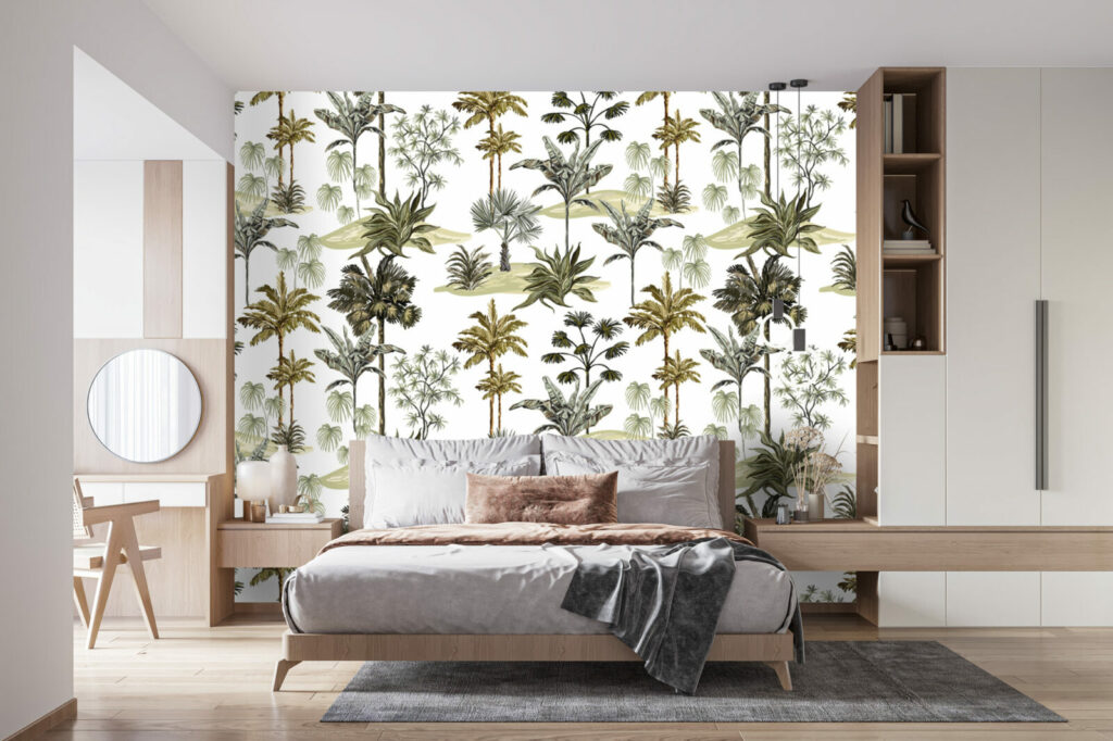 papier peint pré encollé tropical jungle personnalisable moins cher suite parentale