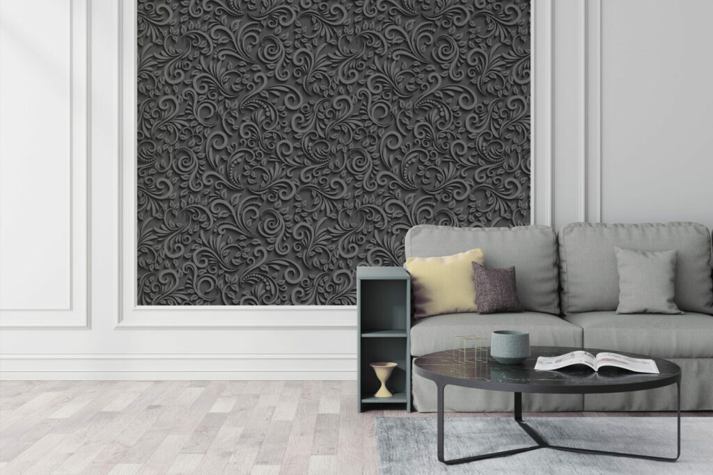 livraison gratuite stikers tapisserie à encoller motif fleurs végétal cachemir personnalisé meilleur prix maison salon