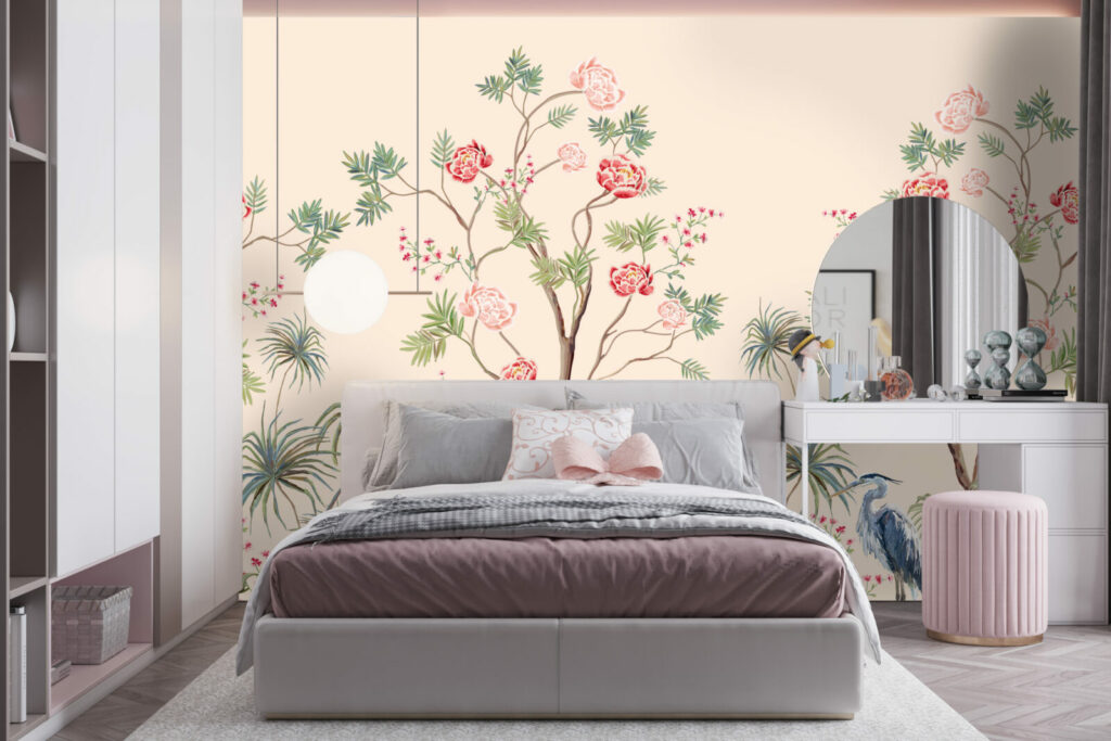 décoration murale style japendi floral tendance pas cher chambre fille