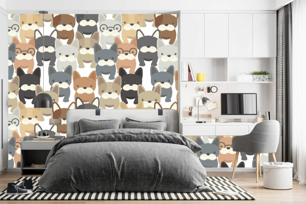 livraison gratuites fresque collection autocollant intissé pop créatif chien mignon personnalisé meilleur prix maison chambre ado