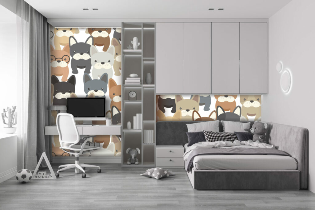 livraison gratuites fresque collection autocollant intissé pop créatif chien mignon personnalisé meilleur prix maison chambre enfant ado