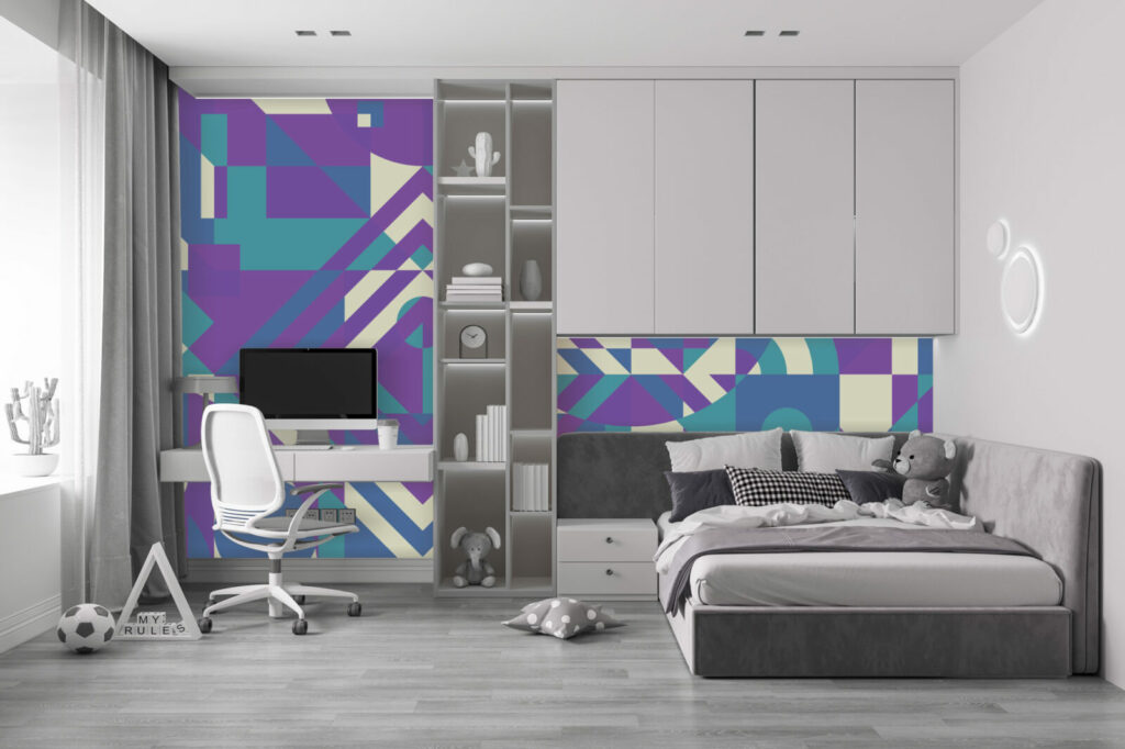 collection murale géométrique psychédélique original pas cher chambre garçon