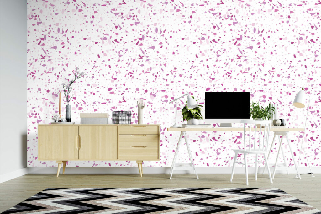 achetez papier peint pop et rétro bureau - rose