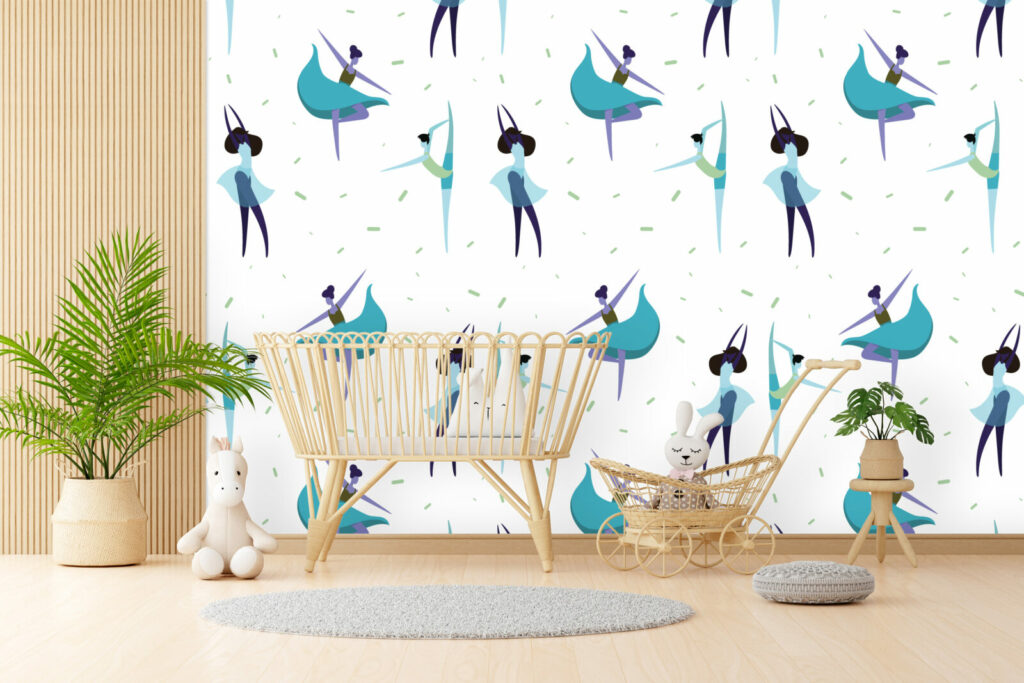 vente tapisserie pré encollée motif personnages danseurs pop sur-mesure meilleur prix maison chambre bébé enfant