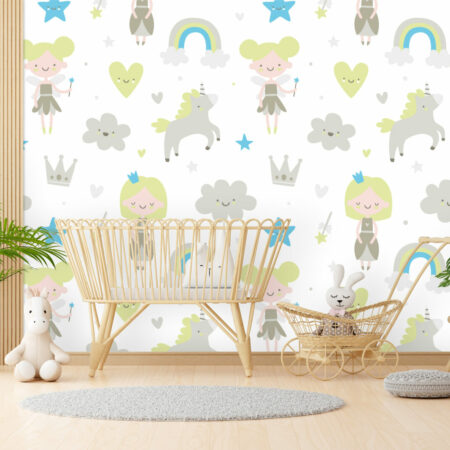 vente Papier Peint pré encollé Enfant fée Personnalisé pas cher maison chambre bébé salle de jeu