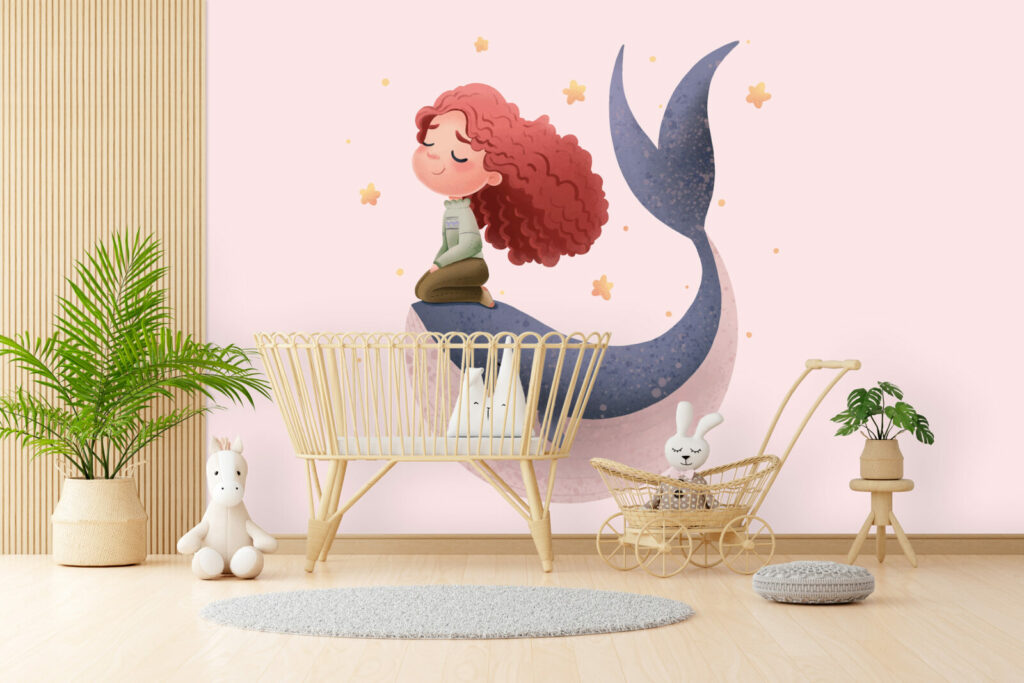 tapisserie repositionnable enfantine plein de douceur sur-mesure petit prix chambre bébé