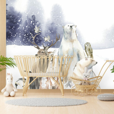 Tapisserie mural paysage polaire pour enfant original au meilleur prix chambre bébé
