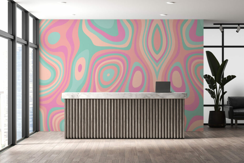 acheter tapisserie pré encollée panoramique colorée art déco originale sur-mesure prix abordable réception bureau hôtel maison