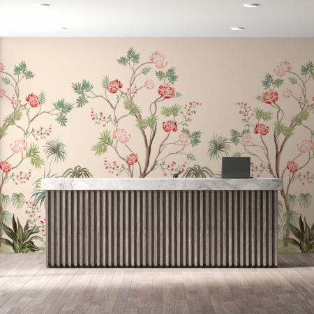 décoration murale style japendi floral tendance pas cher accueil entreprise