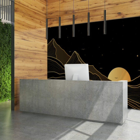 Papier peint stickers repositionnable paysage minimaliste montagne meilleur prix accueil entreprise