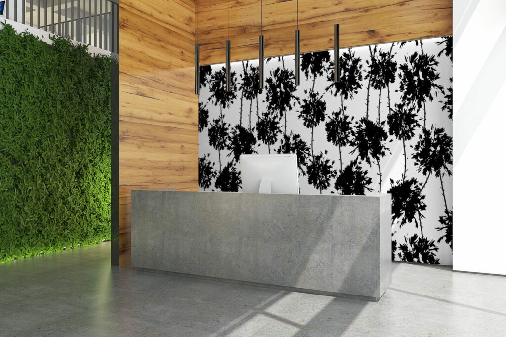 Papier peint pré encoller arbres abstrait accueil - noir