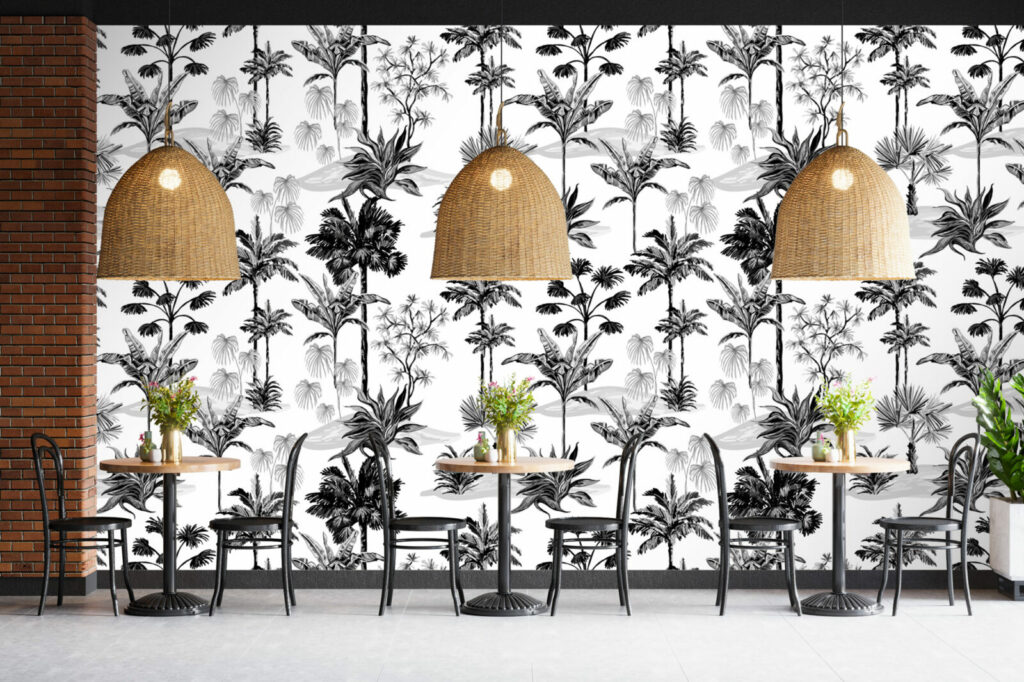 papier peint pré encollé tropical jungle personnalisable moins cher restaurant