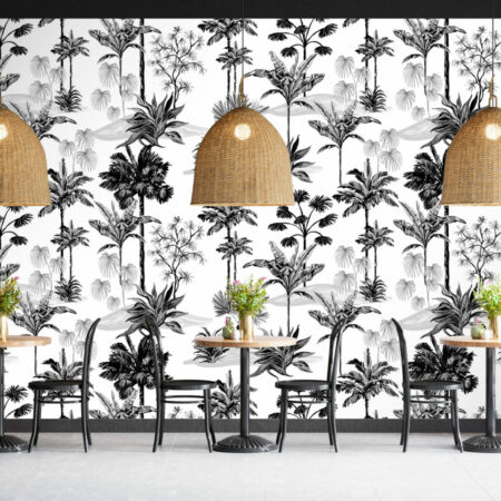 papier peint pré encollé tropical jungle personnalisable moins cher restaurant