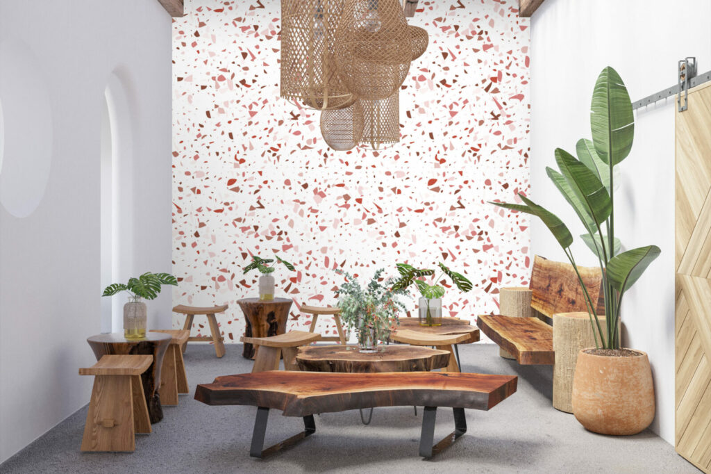 achetez papier peint pop et rétro restaurant - rouge