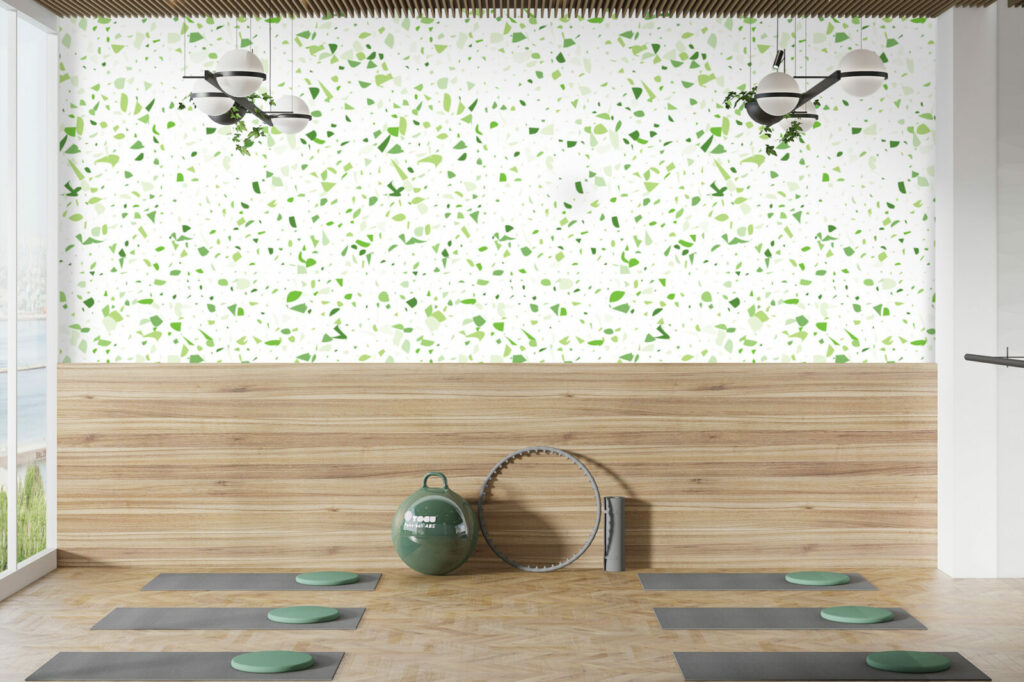 achetez papier peint pop et rétro salle de sport - vert