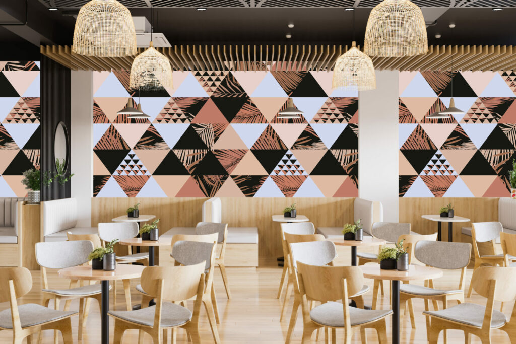 Déco mural tropical pas cher restaurant - marron