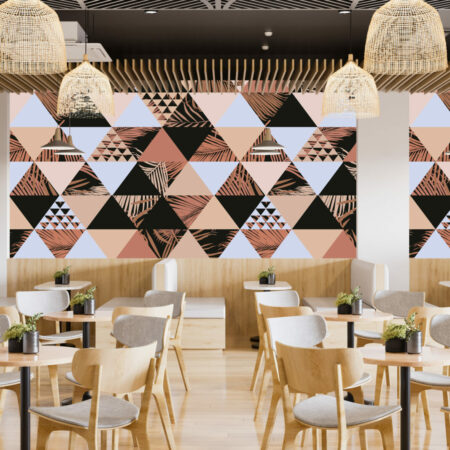 Déco mural tropical pas cher restaurant - marron