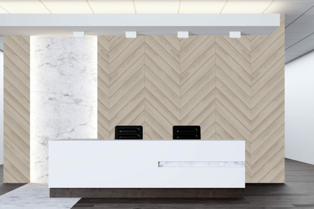 livraison gratuite papier peint imprimé encollé imitation chevrons bois personnalisé pas cher réception hôtel bureau maison