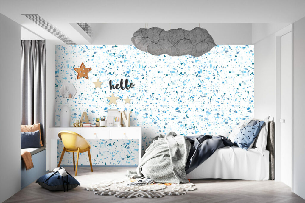 achetez papier peint pop et rétro chambre ado - bleu