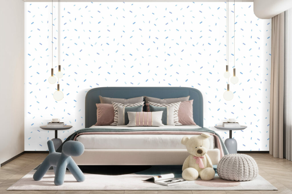 papier peint à encoller vintage motif confettis pop personnalisable pas cher chambre enfant