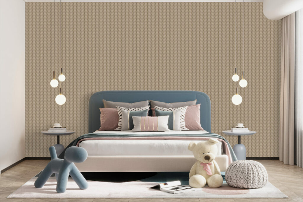 papier peint intérieur texture laine cocooning chambre ado - marron