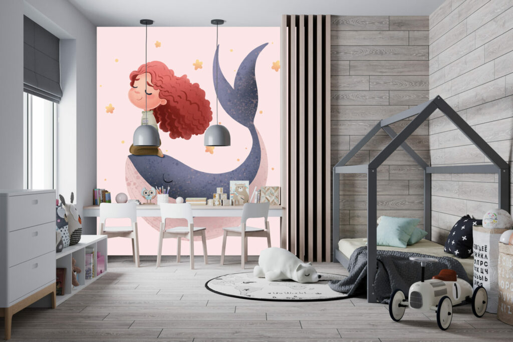 tapisserie repositionnable enfantine plein de douceur sur-mesure petit prix chambre bambin