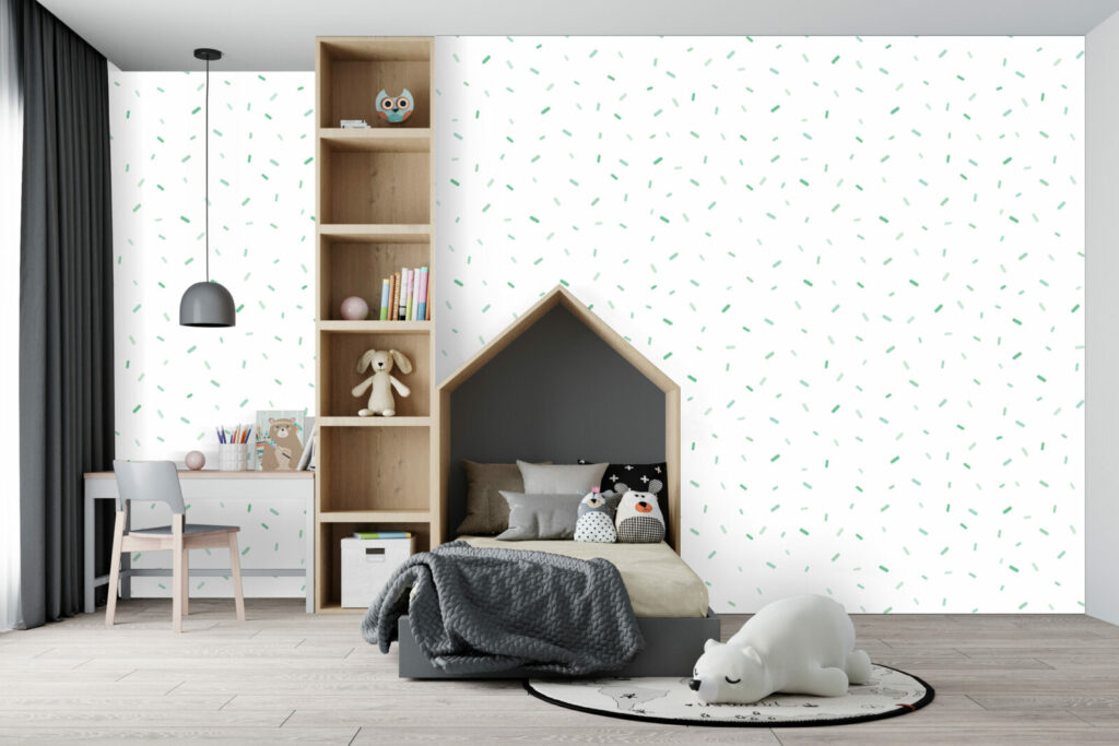 papier peint à encoller vintage motif confettis pop personnalisable pas cher chambre petit garçon