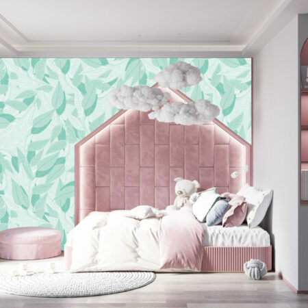 Tapisserie murale intérieur feuillage automne moins cher - vert