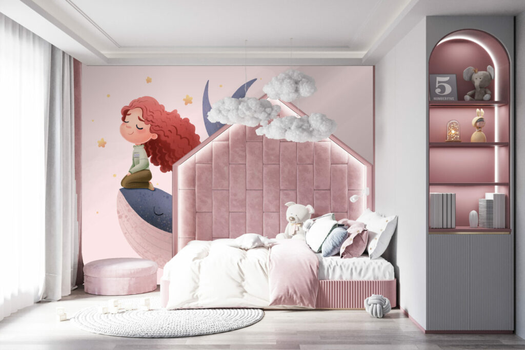 tapisserie repositionnable enfantine plein de douceur sur-mesure petit prix chambre enfant