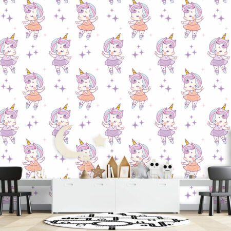 tapisserie murale enfantine motif licorne magique et créatif au meilleurs prix salle de jeux enfant