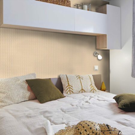 papier peint intérieur mobil-home texture laine cocooning - beige