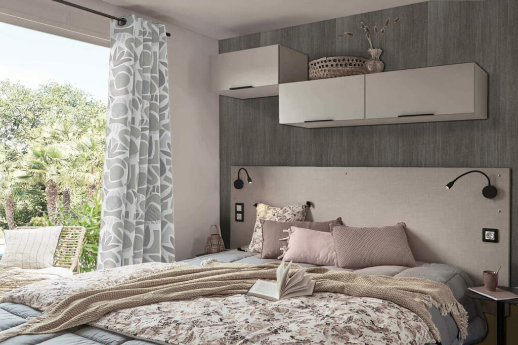 papier peint trompe l'oeil bois foncé personnalisable pas cher mobil-home