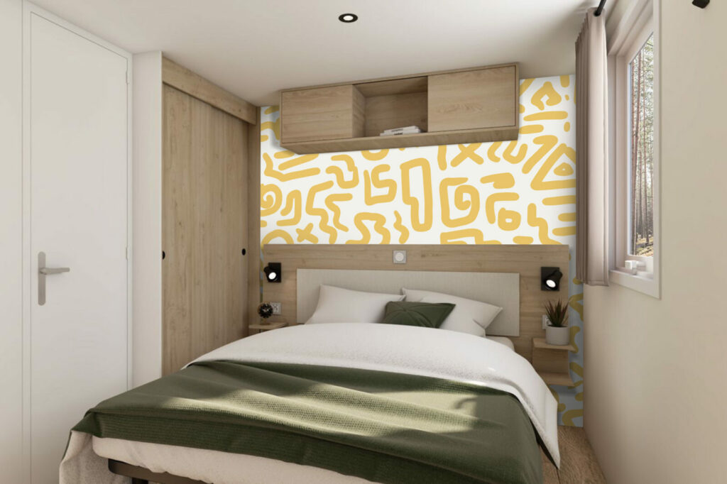 vente de collection murale abstraite tendance sur-mesure pas cher mobil-home - ocre