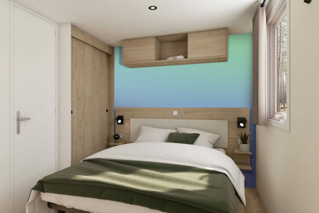 Papier peint intissé dégradé pop abordable mobil home - vert bleu