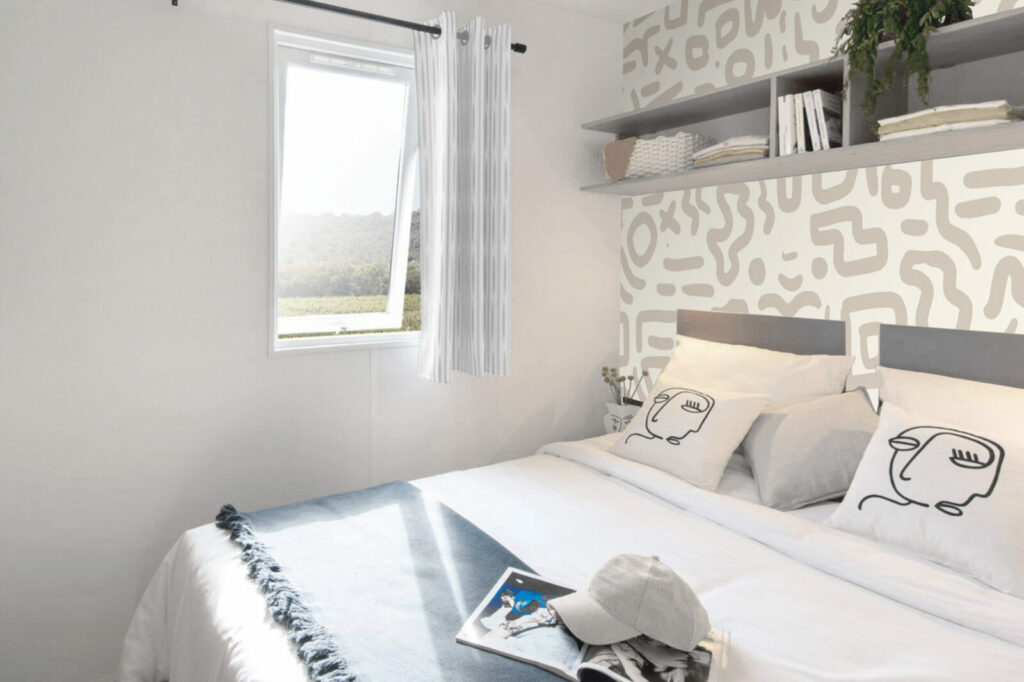 vente de collection murale abstraite tendance sur-mesure pas cher mobil-home - beige