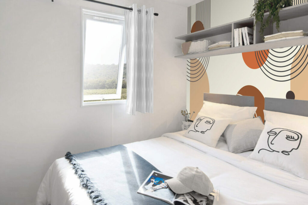 vente tapisserie autocollant boho modern art déco personnalisable qualitatif meilleur prix mobil-home chambre