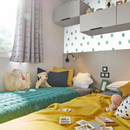 Stickers mural intérieur mobil home géométrique pois - vert