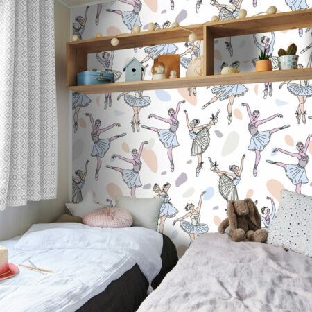 vente collection tapisserie intissé mural motif créatif ballerine sur-mesure petit prix mobil-home enfant bébé nourrisson